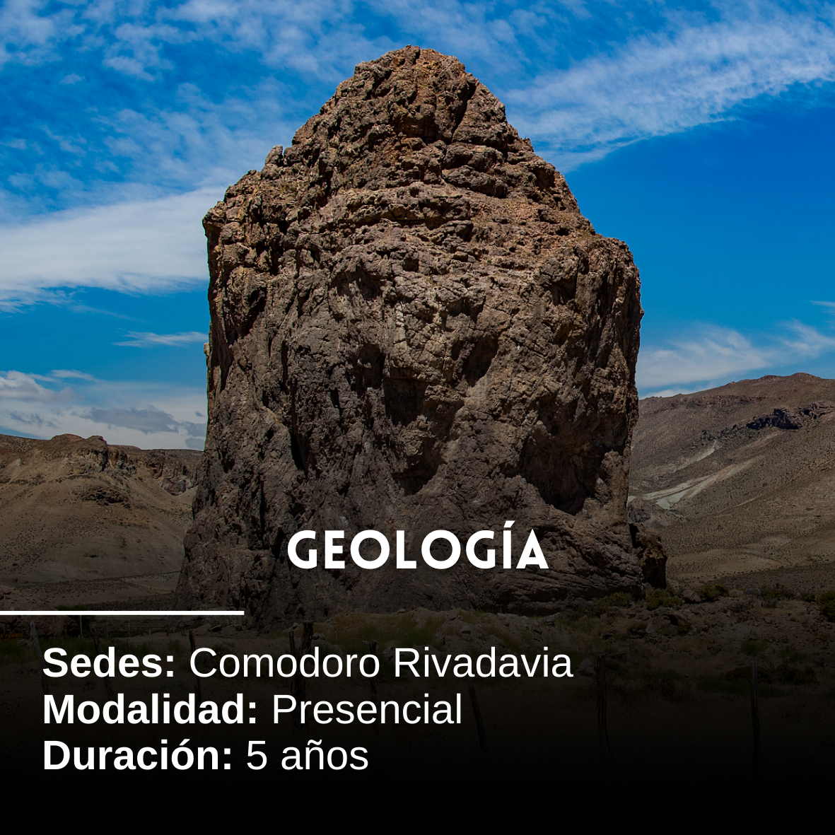 Geología: 5 años, Presencial, Comodoro Rivadavia