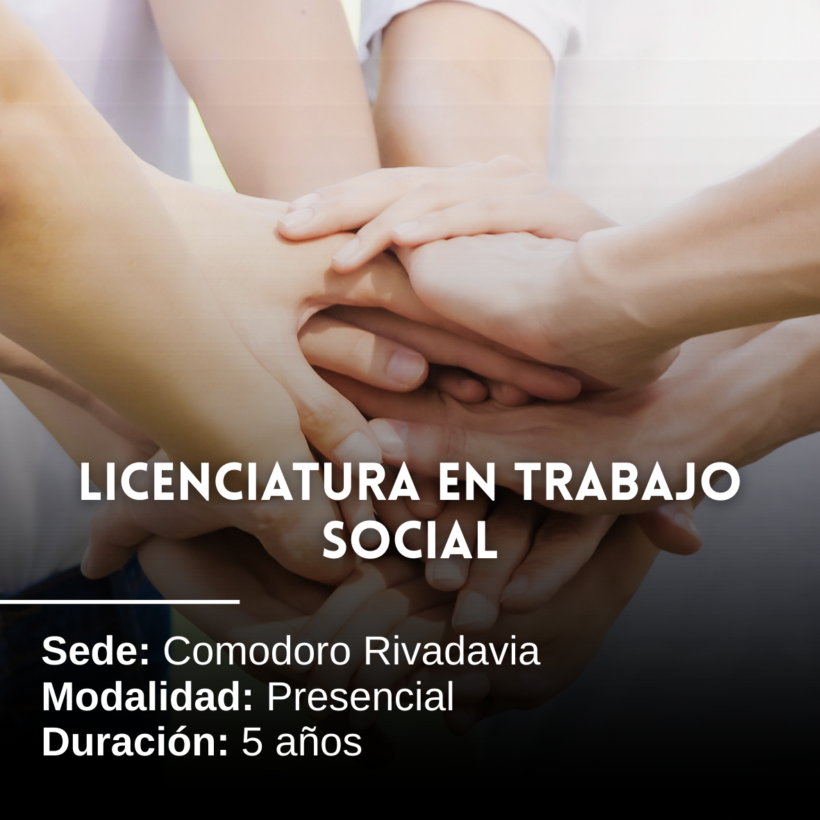 Licenciatura en Trabajo Social: 5 años, Presencial, Comodoro Rivadavia