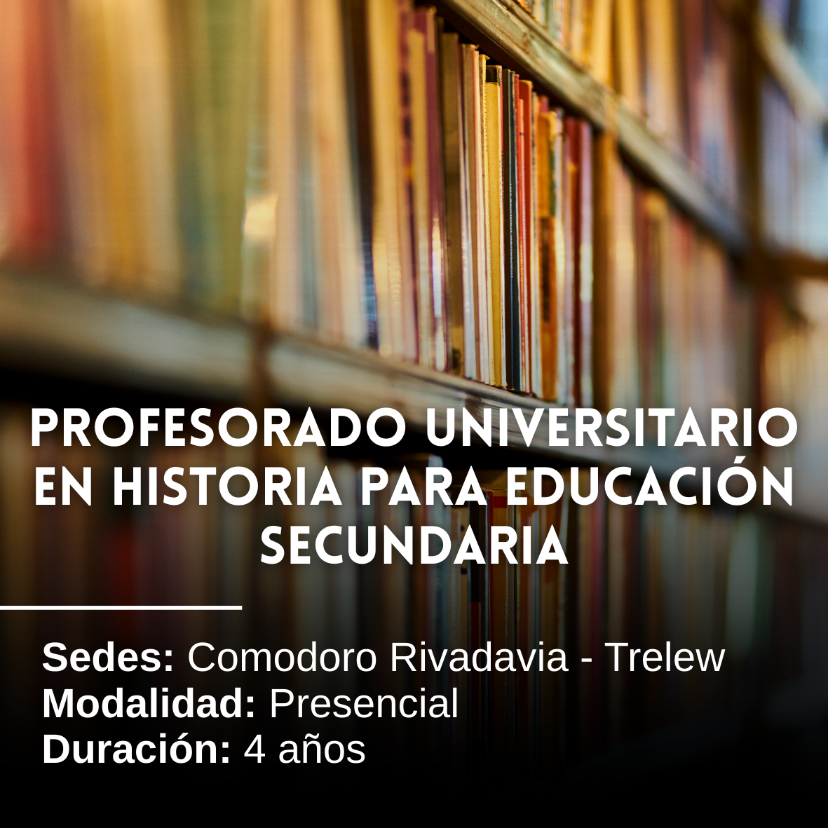 Profesorado Universitario en Historia Para Educación Secundaria: 4 años, Presencial, Comodoro Rivadavia y Trelew