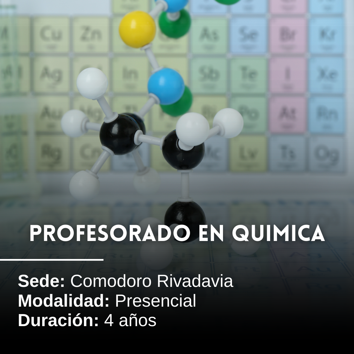 Profesorado en Quimica: 4 años, Presencial, Comodoro Rivadavia