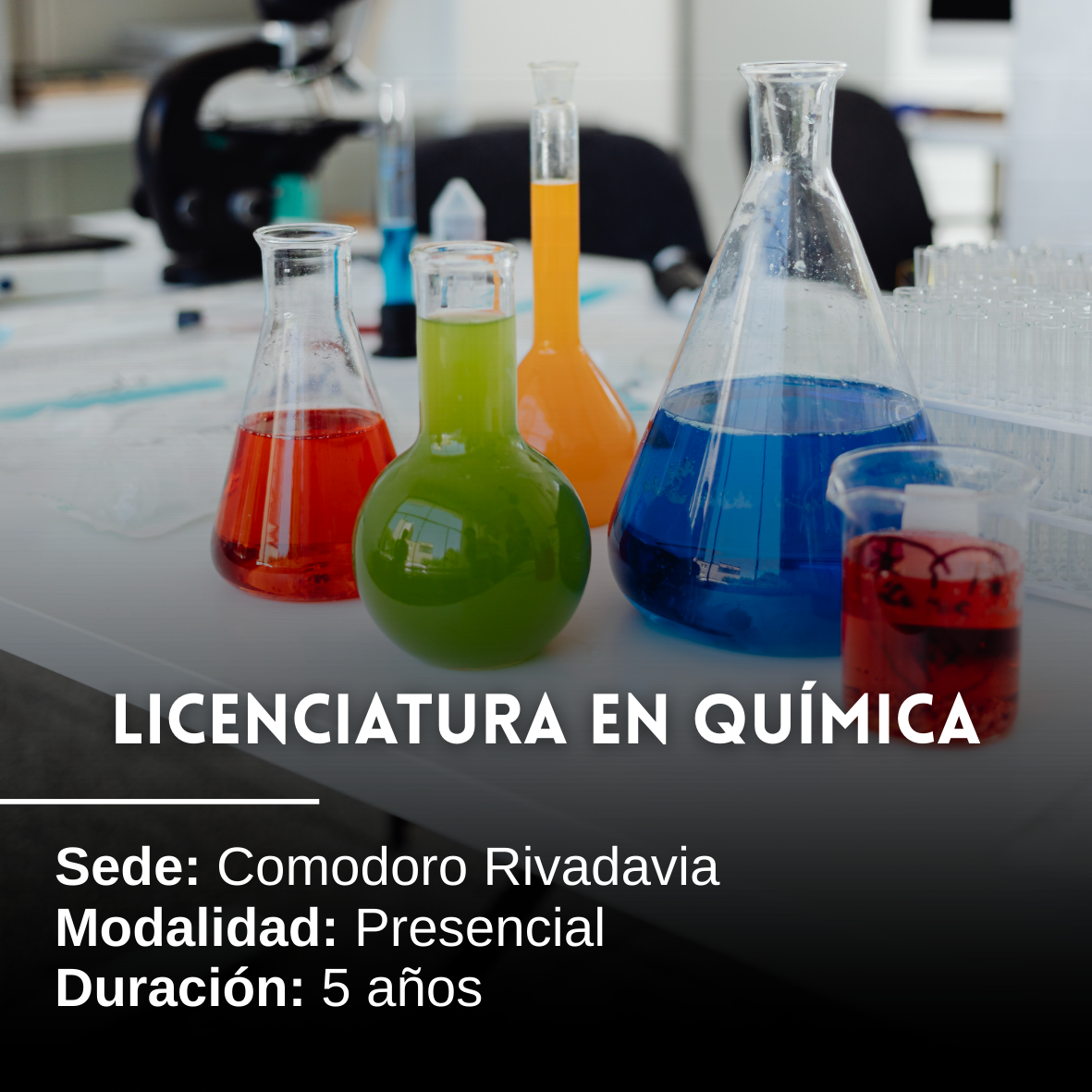Licenciatura en Química: 5 años, Presencial, Comodoro Rivadavia