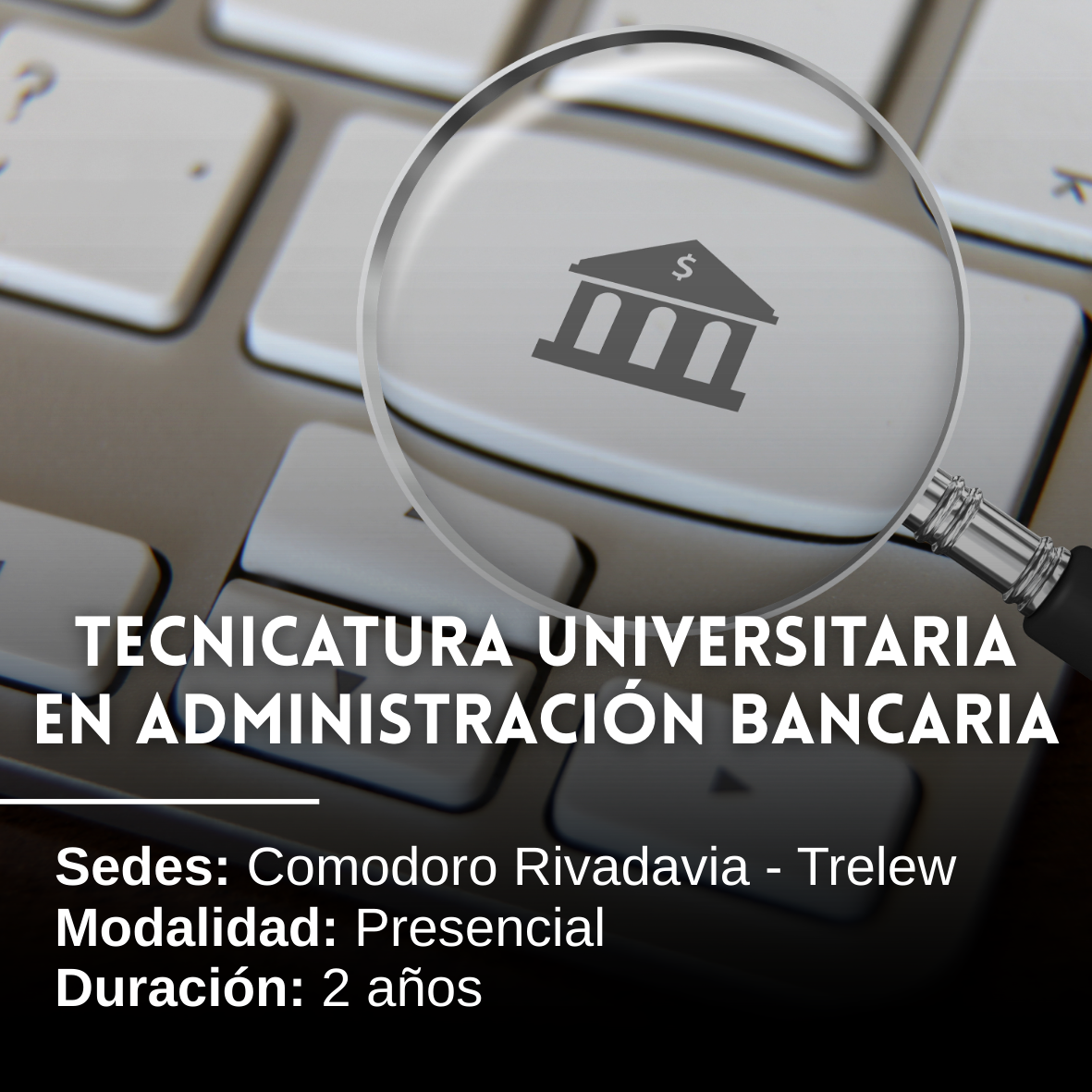 Tecnicatura Universitaria en Administración Bancaria: 2 años, Presencial, Comodoro Rivadavia y Trelew